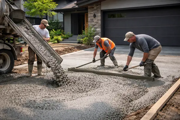 concrete contractors building a new driveway from CONCRETE CREATIONS LLC HOUSTON in Baytown, TX - Baytown TX
