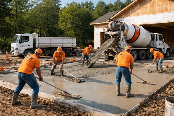 concrete workers building a new driveway from CONCRETE CREATIONS LLC HOUSTON in Houston, TX - CONCRETE RESURFACING