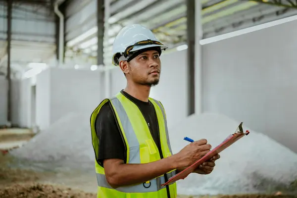 a concrete supervisor writing on a clipboard from CONCRETE CREATIONS LLC HOUSTON in Sugar Land, TX - Sugar Land TX